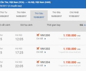 Vé máy bay Cần Thơ Hải Phòng của Vietjet Air