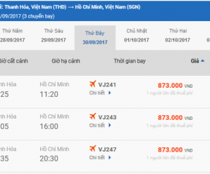 Vé máy bay Thanh Hóa Buôn Mê Thuột của Vietjet Air